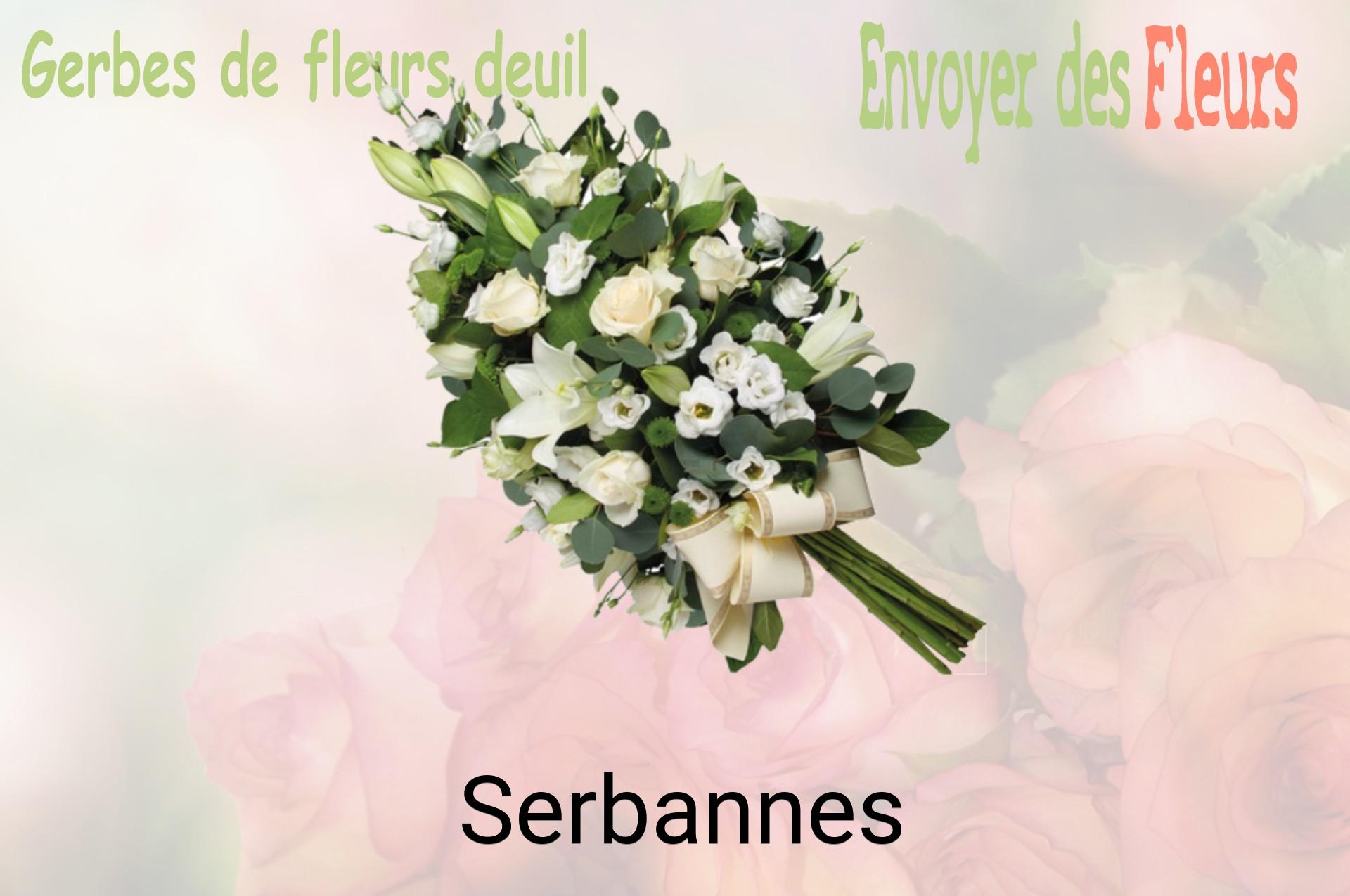 Gerbe de fleurs de deuil livrée à Serbannes